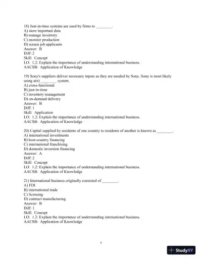Test Bank for International Business: A Managerial Perspective, 9th Edition - Page 6 preview image