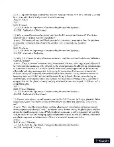 Test Bank for International Business: A Managerial Perspective, 9th Edition - Page 7 preview image