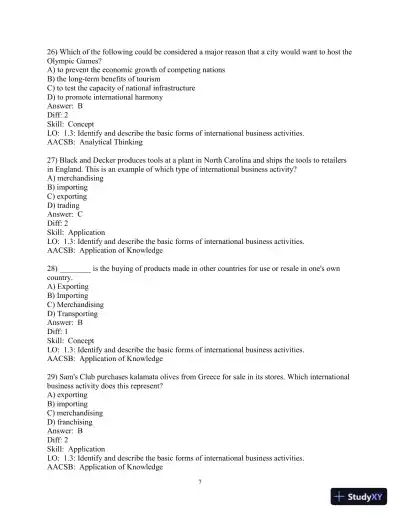 Test Bank for International Business: A Managerial Perspective, 9th Edition - Page 8 preview image