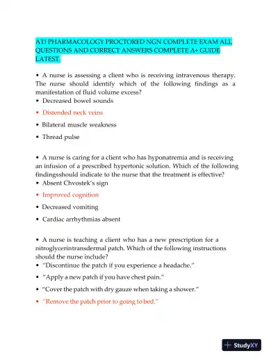 2022 ATI Anatomy and Physiology Teas Exam with Answers (303 Solved Questions) - Page 1 preview image