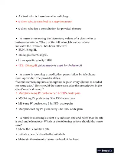 2022 ATI Anatomy and Physiology Teas Exam with Answers (303 Solved Questions) - Page 9 preview image