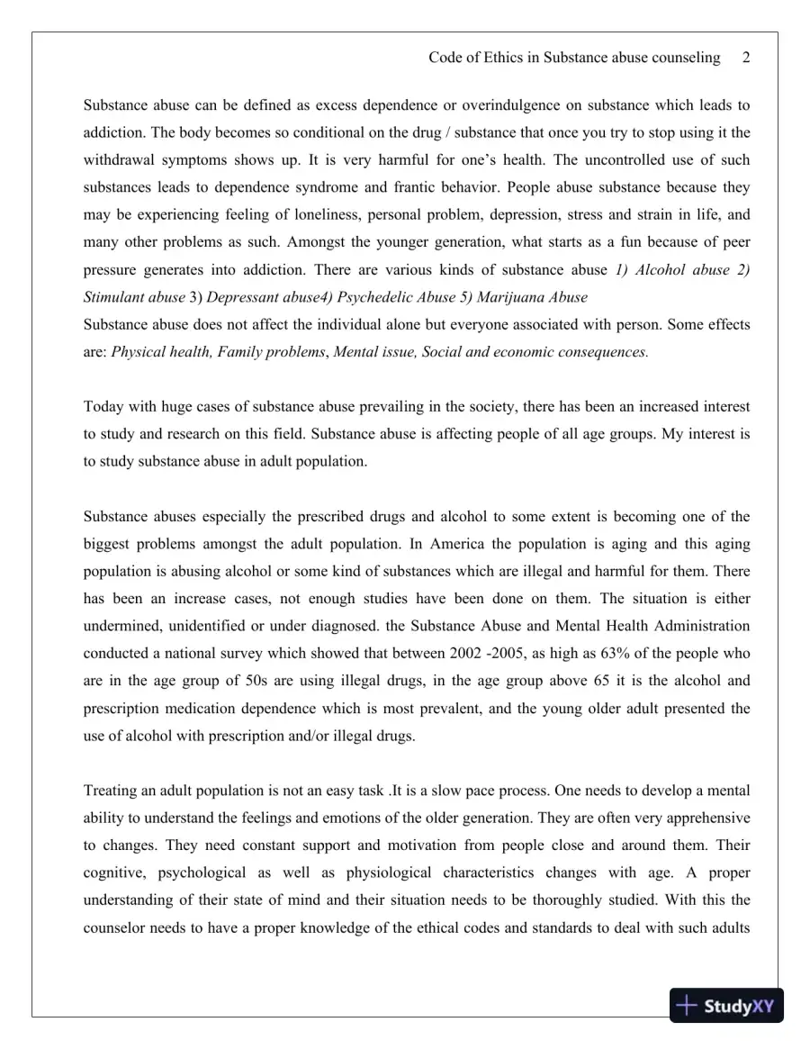 Code Of Ethics For The Substance Abuse Counselors, page 3
