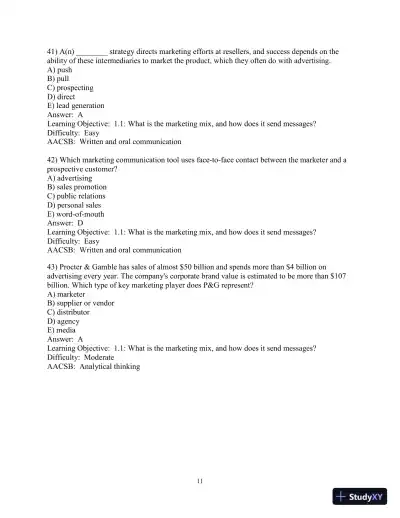 Test Bank for Advertising and IMC: Principles and Practice, 11th Edition - Page 12 preview image