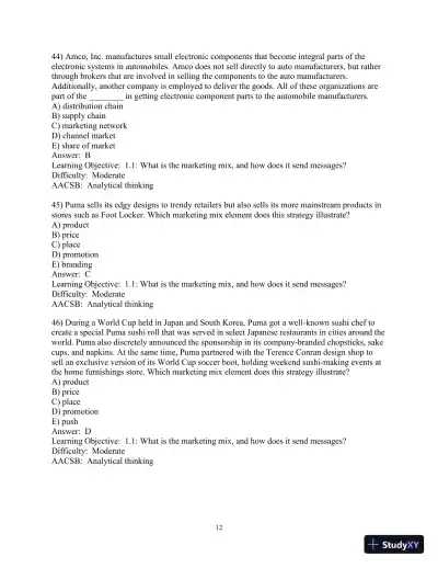 Test Bank for Advertising and IMC: Principles and Practice, 11th Edition - Page 13 preview image