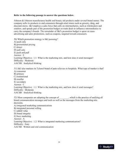 Test Bank for Advertising and IMC: Principles and Practice, 11th Edition - Page 15 preview image