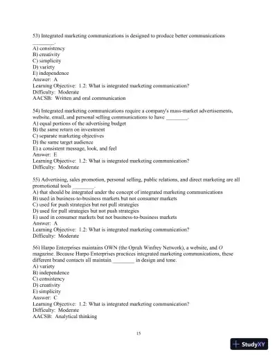 Test Bank for Advertising and IMC: Principles and Practice, 11th Edition - Page 16 preview image