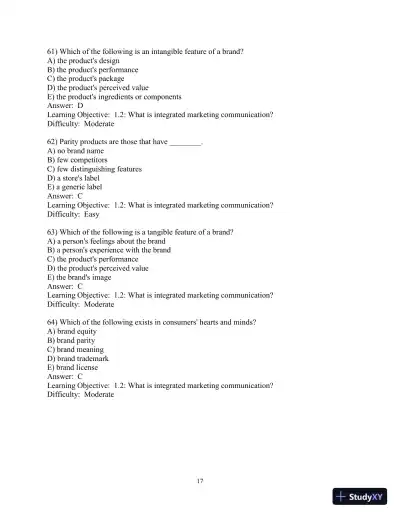 Test Bank for Advertising and IMC: Principles and Practice, 11th Edition - Page 18 preview image