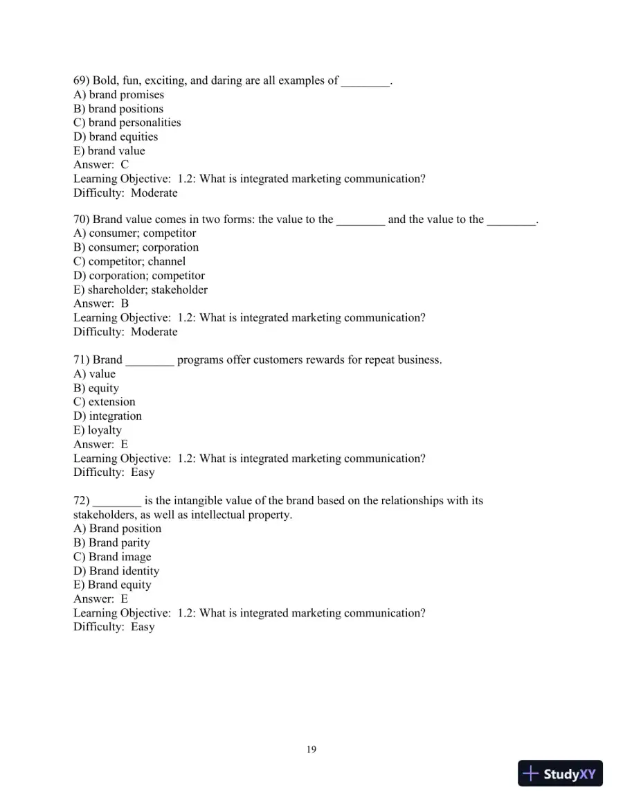 Test Bank for Advertising and IMC: Principles and Practice, 11th Edition, page 20