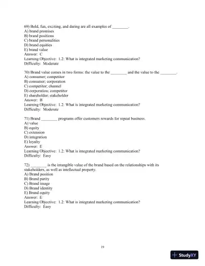 Test Bank for Advertising and IMC: Principles and Practice, 11th Edition - Page 20 preview image