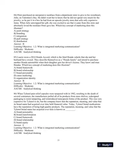 Test Bank for Advertising and IMC: Principles and Practice, 11th Edition - Page 24 preview image