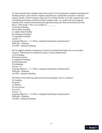 Test Bank for Advertising and IMC: Principles and Practice, 11th Edition - Page 25 preview image