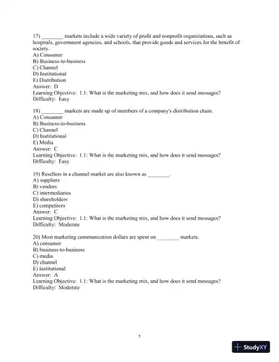 Test Bank for Advertising and IMC: Principles and Practice, 11th Edition - Page 6 preview image