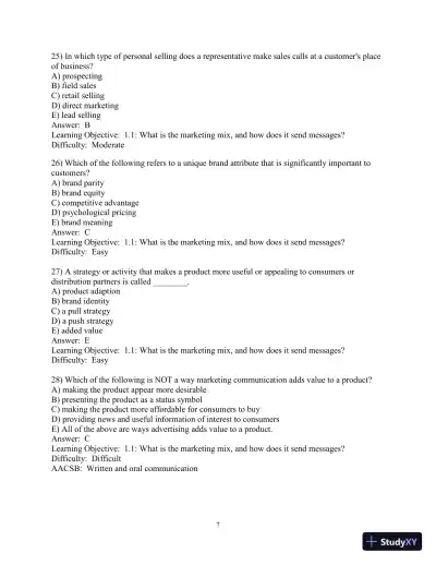 Test Bank for Advertising and IMC: Principles and Practice, 11th Edition - Page 8 preview image