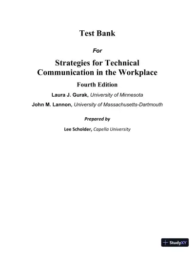 Test Bank for Strategies for Technical Communication in the Workplace, 4th Edition - Page 1 preview image