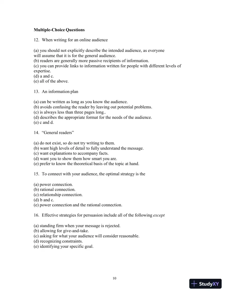 Test Bank for Strategies for Technical Communication in the Workplace, 4th Edition, page 13