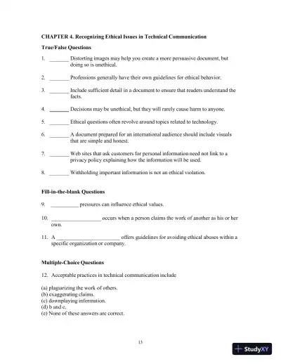 Test Bank for Strategies for Technical Communication in the Workplace, 4th Edition - Page 16 preview image