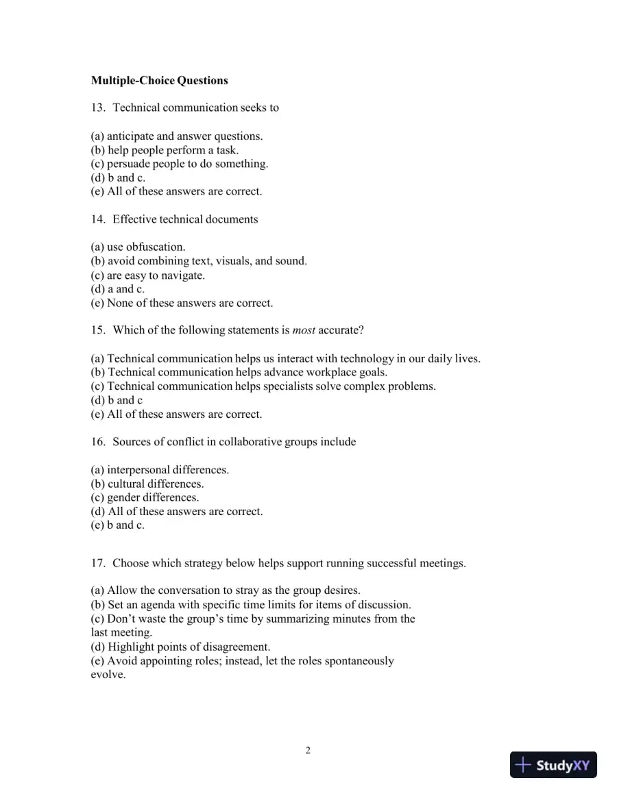 Test Bank for Strategies for Technical Communication in the Workplace, 4th Edition, page 5