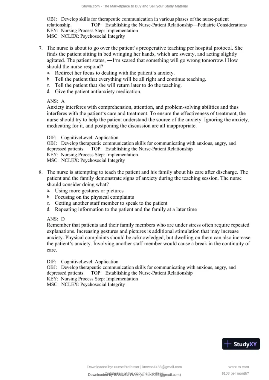 Test Bank for Clinical Nursing Skills and Techniques, 10th Edition (Chapters 1-43), page 13