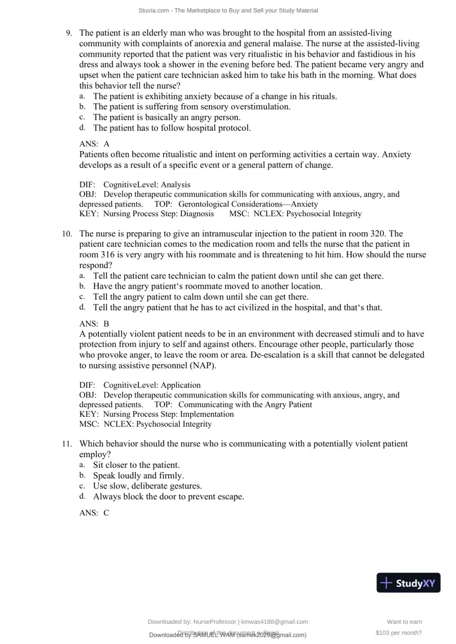 Test Bank for Clinical Nursing Skills and Techniques, 10th Edition (Chapters 1-43), page 14