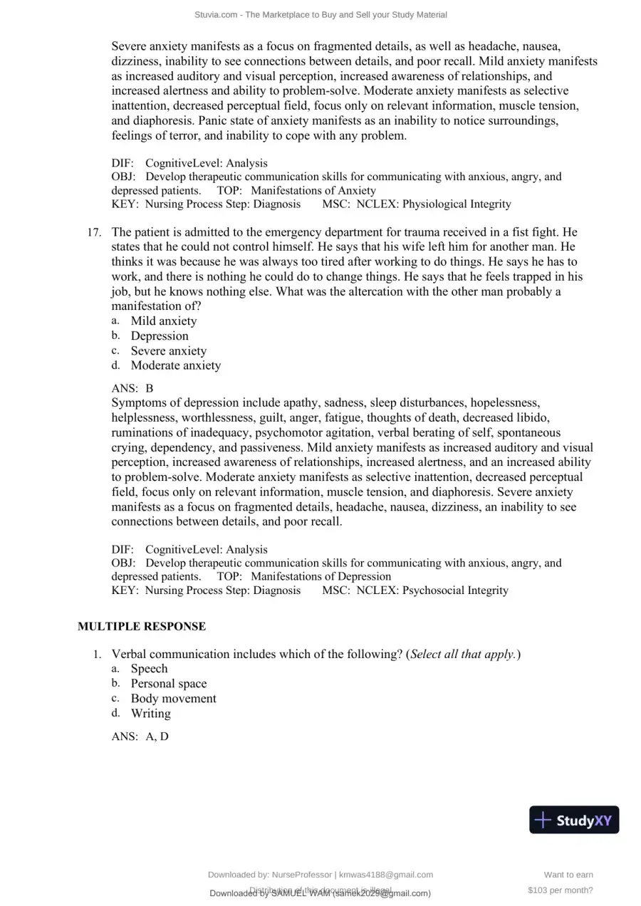 Test Bank for Clinical Nursing Skills and Techniques, 10th Edition (Chapters 1-43), page 17