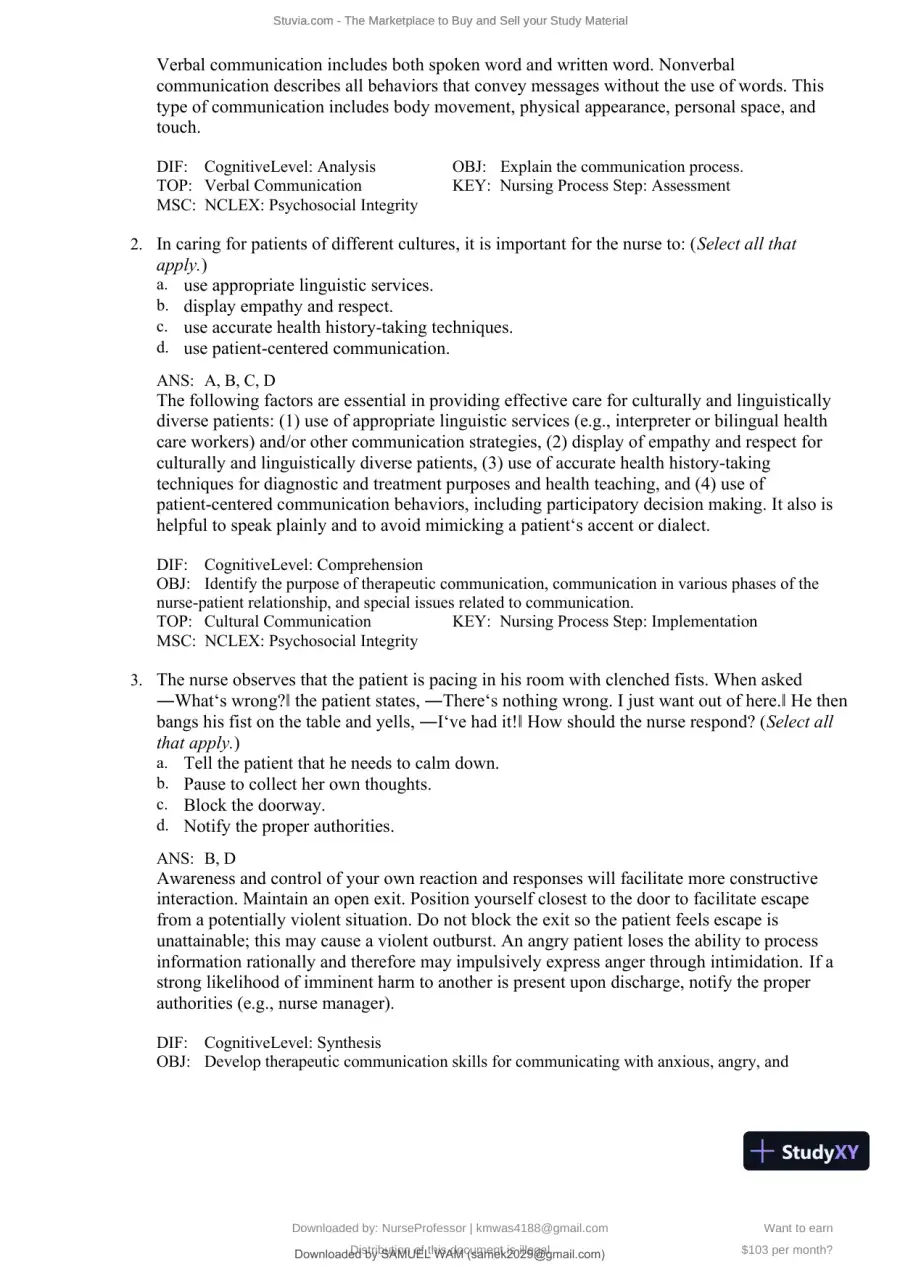 Test Bank for Clinical Nursing Skills and Techniques, 10th Edition (Chapters 1-43), page 18