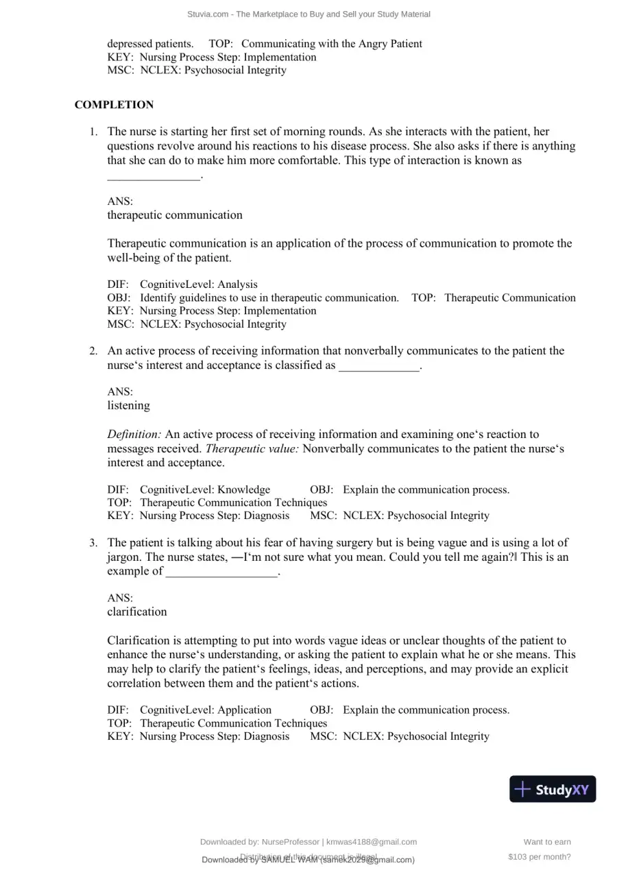 Test Bank for Clinical Nursing Skills and Techniques, 10th Edition (Chapters 1-43), page 19