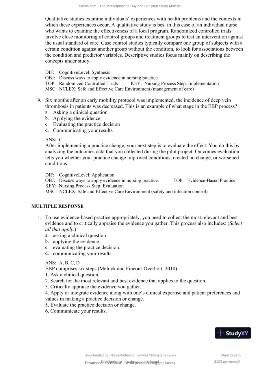 Test Bank for Clinical Nursing Skills and Techniques, 10th Edition (Chapters 1-43), page 7