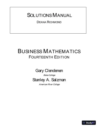 Solution Manual for Business Mathematics, 14th Edition - Page 1 preview image