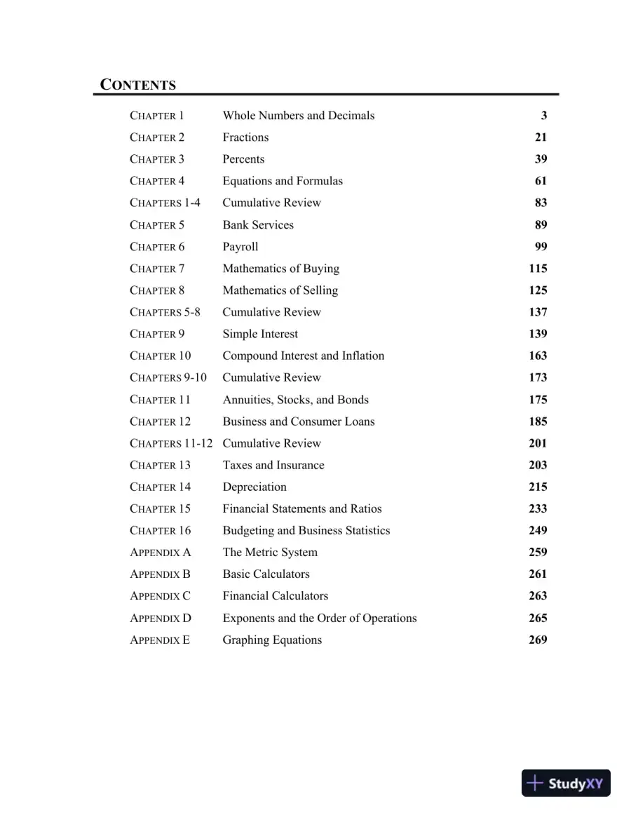 Solution Manual for Business Mathematics, 14th Edition, page 3
