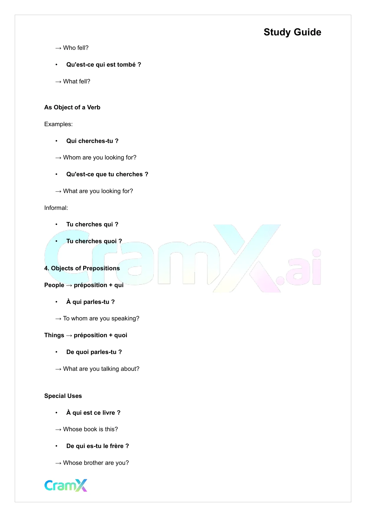 French I - Interrogatives Exclamations - Page 4 preview image