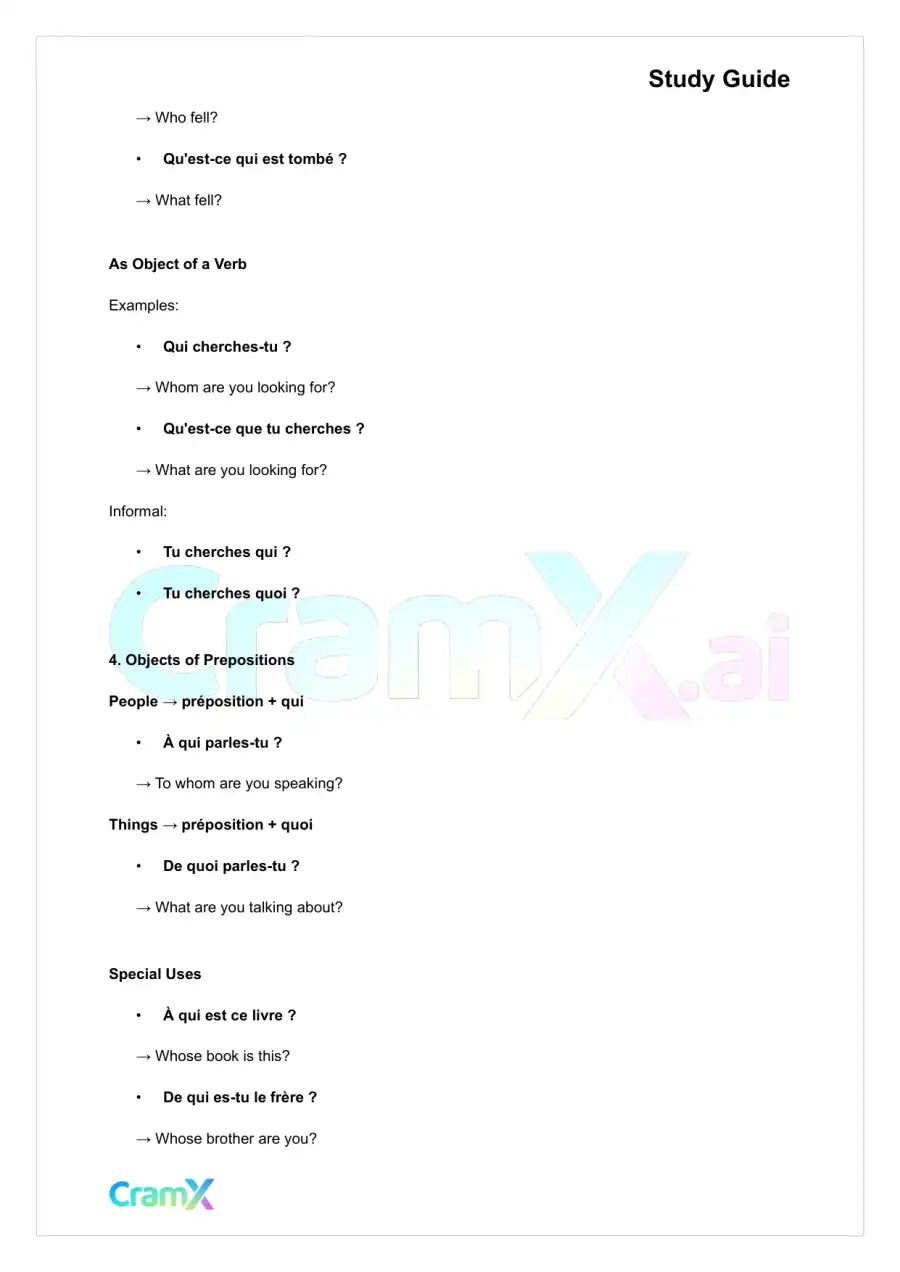 French I - Interrogatives Exclamations, page 4