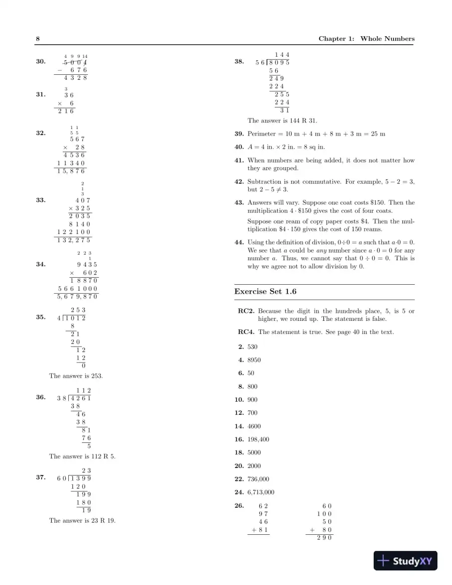 Solution Manual for Basic College Mathematics with Early Integers, 3rd edition, page 10
