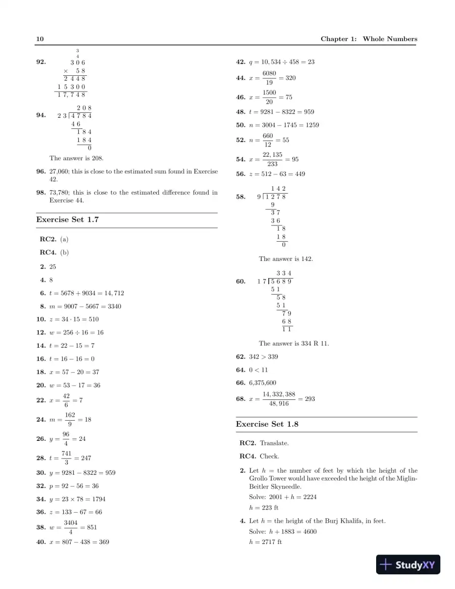 Solution Manual for Basic College Mathematics with Early Integers, 3rd edition, page 12