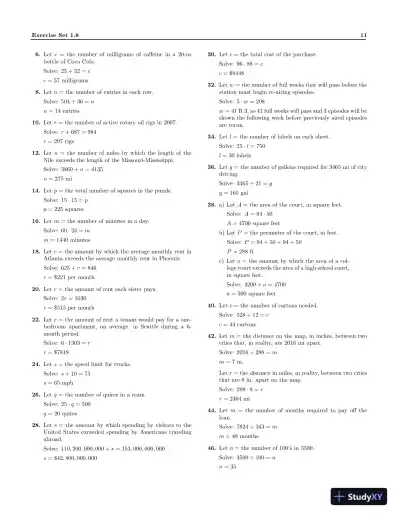 Solution Manual for Basic College Mathematics with Early Integers, 3rd edition - Page 13 preview image