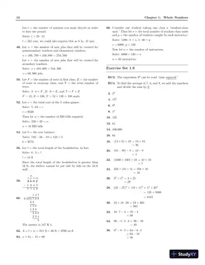 Solution Manual for Basic College Mathematics with Early Integers, 3rd edition - Page 14 preview image