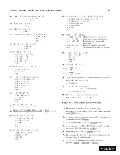 Solution Manual for Basic College Mathematics with Early Integers, 3rd edition - Page 15 preview image