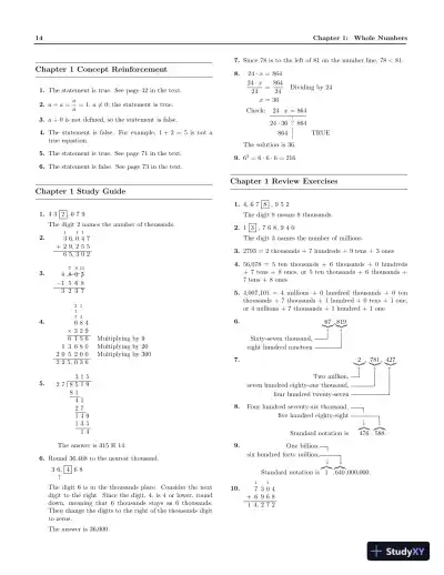 Solution Manual for Basic College Mathematics with Early Integers, 3rd edition - Page 16 preview image