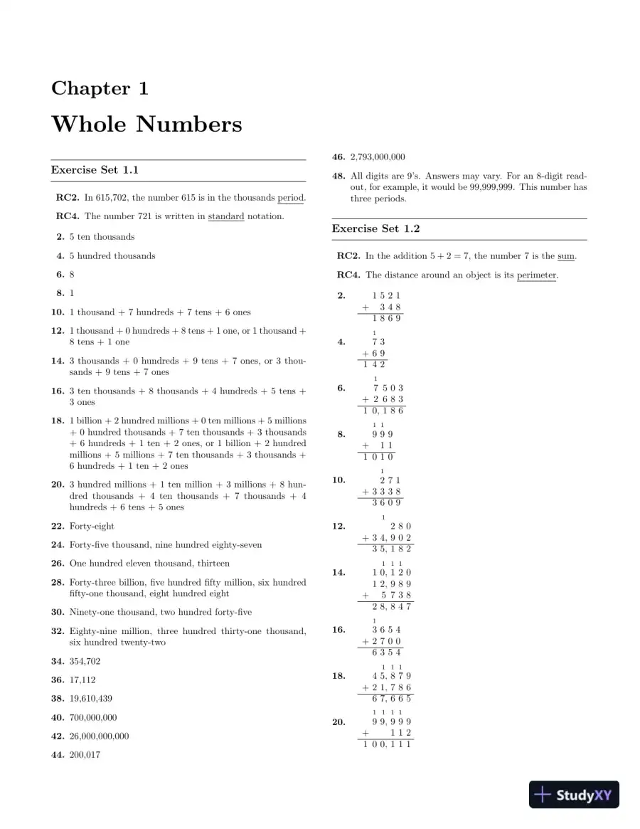 Solution Manual for Basic College Mathematics with Early Integers, 3rd edition, page 3