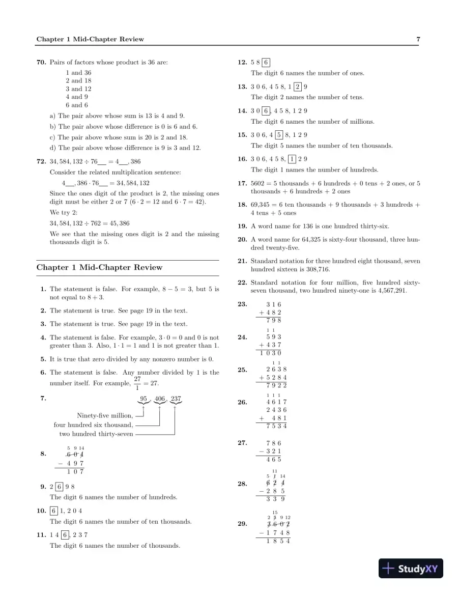 Solution Manual for Basic College Mathematics with Early Integers, 3rd edition, page 9