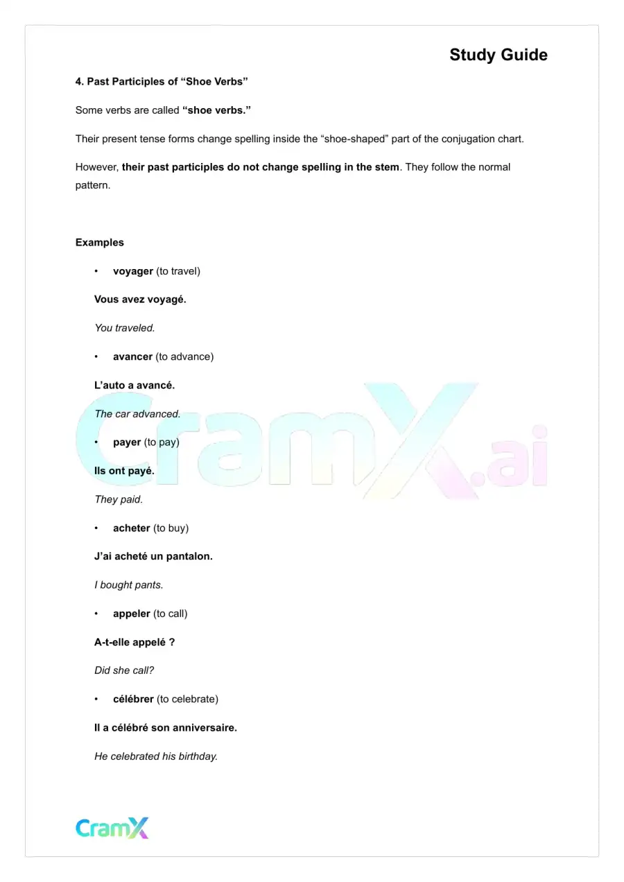 French I - The Passe Compose, page 3