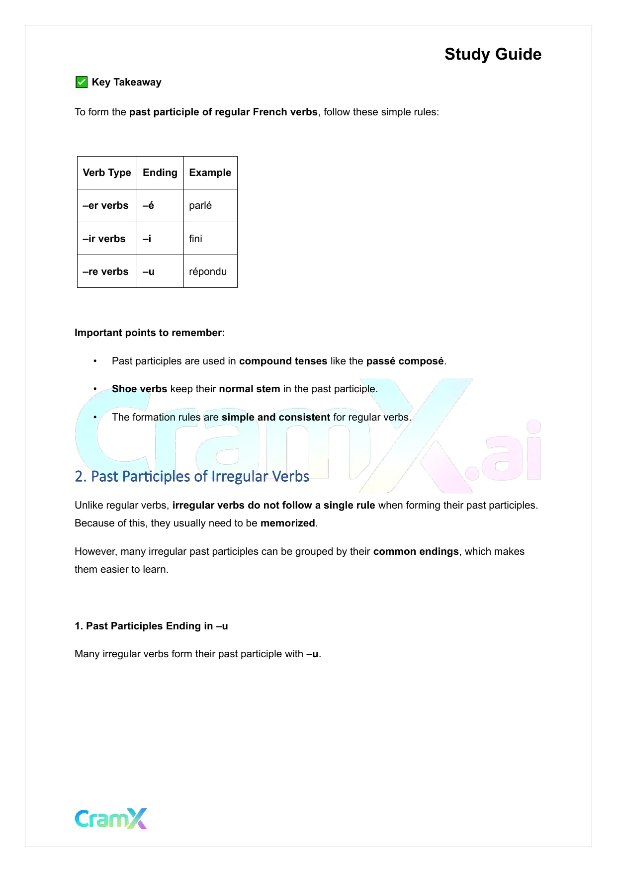 French I - The Passe Compose - Page 4 preview image