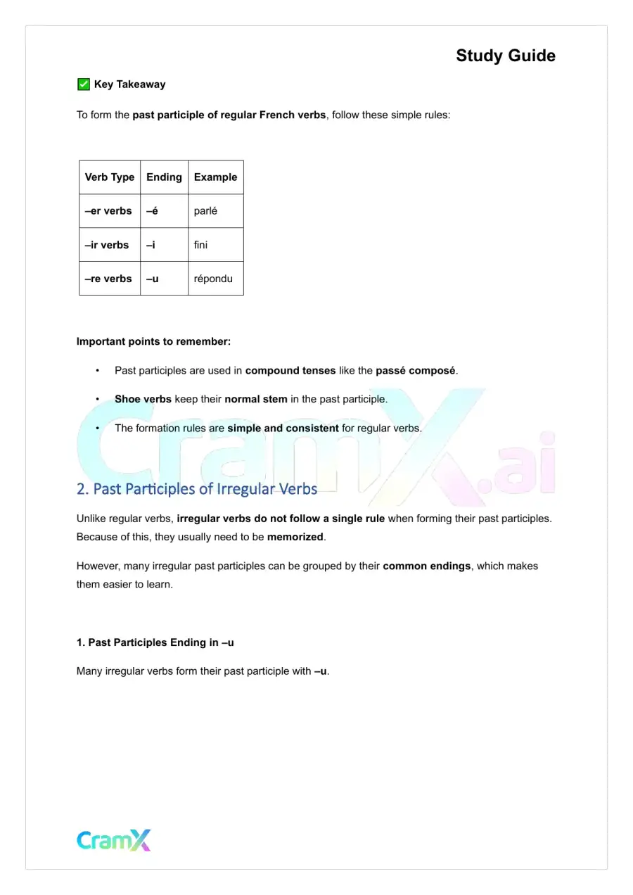 French I - The Passe Compose, page 4