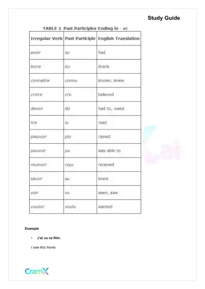 French I - The Passe Compose - Page 5 preview image