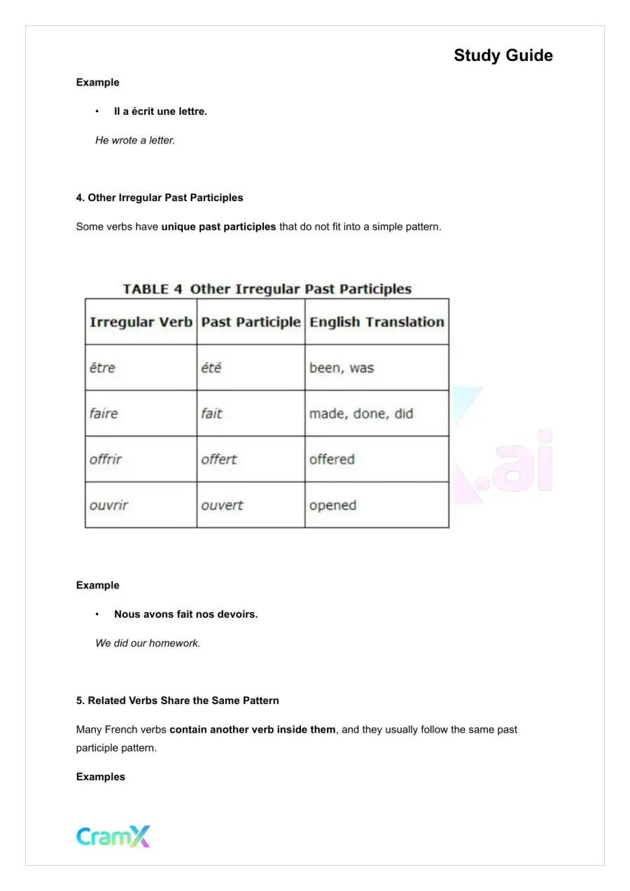 French I - The Passe Compose, page 7