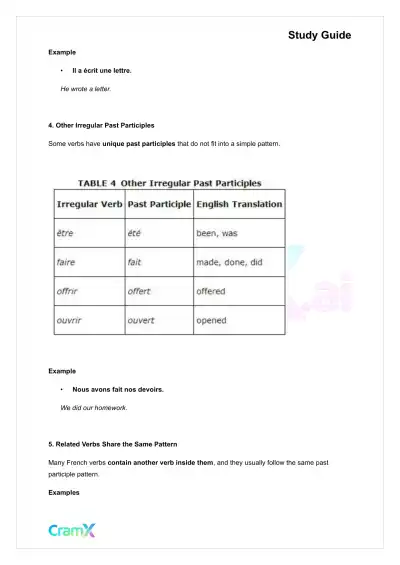 French I - The Passe Compose - Page 7 preview image