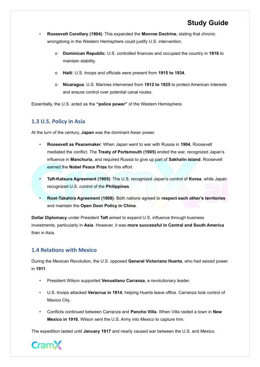 U.S. History II - The United States as a World Power, page 2