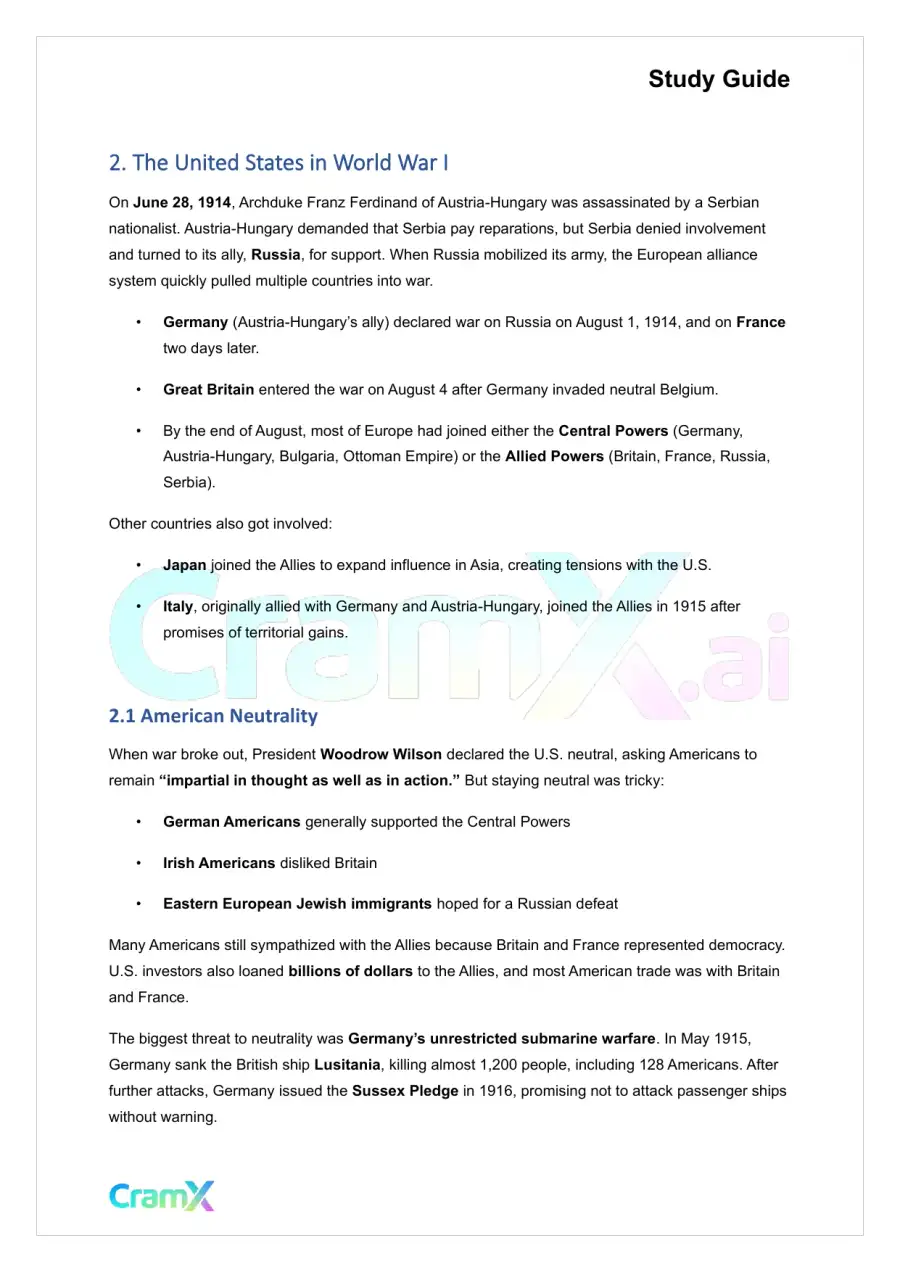U.S. History II - The United States as a World Power, page 3