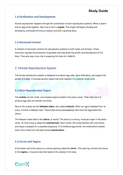 Biology - Reproduction - Page 2 preview image