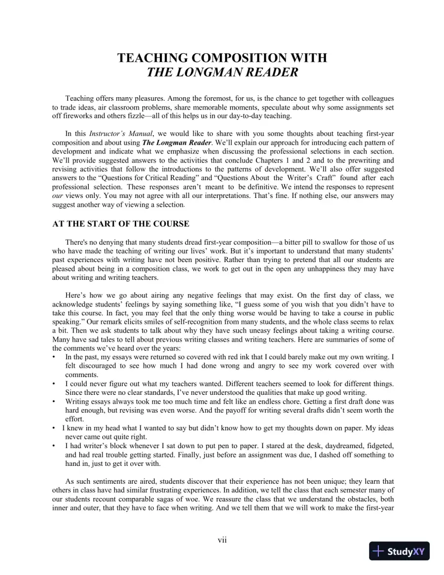 The Longman Reader, 12th Edition Lecture Notes, page 7