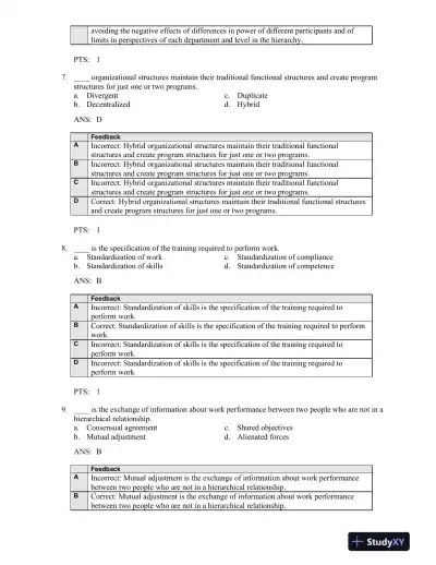 Shortell And Kaluzny's Healthcare Management: Organization Design And Behavior, 6th Edition Test Bank - Page 16 preview image